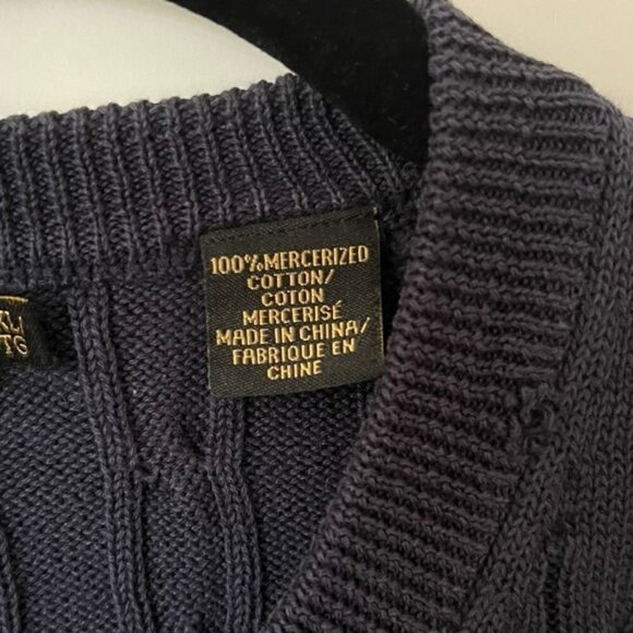 Donald J. Trump, Women’s Cotton Cable Knit Sweater - Navy Blue. Size: XL. - Picture 5 of 8